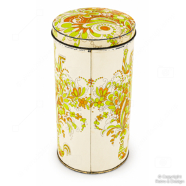 Boîte à Biscottes Vintage Verkade – Décor Fleurs & Oiseaux – Pays-Bas Années 1950