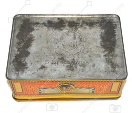 Caja de tabaco de hojalata vintage de Tabaksfabriek  "Het wapen van Drenthe" anno 1820 N.V. Franciscus Lieftinck, Groningen