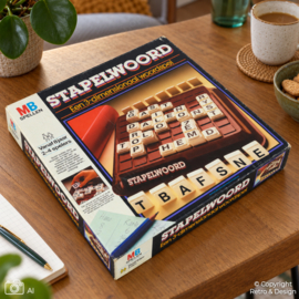 Vintage Stapelwoord – 3D Woordspel MB Spellen (1986)