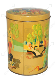 Large nostalgic tin with a romantic performance around travellers and diligence