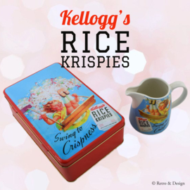 Kellogg's "Vintage" blik en melkkannetje "Swing to crispness" voor Rice Krispies