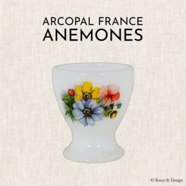 Vintage egg cup with flower pattern "Anemones" from Arcopal France