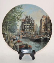 Royal Mosa - 8 wandborden serie 'Grachten van Holland', schilder Koos van Loon