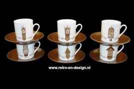 Coffee cups and saucers 'Clocks Dinnerware' by Nutroma