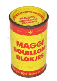 Yellow with red vintage tin can for MAGGI bouillon cubes