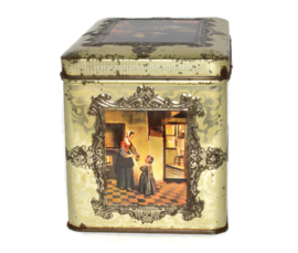 Vintage tin with images of old master paintings