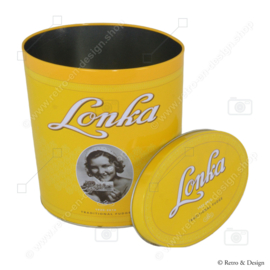 Oval yellow retro tin from Lonka for Traditional Fudge
