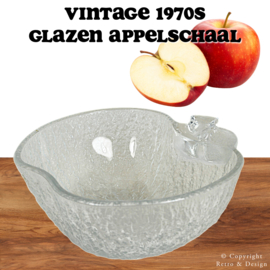 Betoverend Retro: Glazen Schaal in Halve Appel Vorm uit de Jaren 60/70