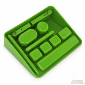 Vintage groene bureau-organizer – Space Age, jaren 70