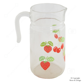 Carafe à Limonade en Verre Vintage avec Motif de Fruits – Covetro, Italie (Années 1970)