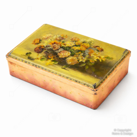 Lata Vintage Van Melle’s Floral – Caja Holandesa Rosa Salmón – Coffret Hollandais