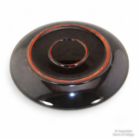 Vintage keramische schaal met lava-glazuur – Ø ca. 30 cm – West Germany stijl