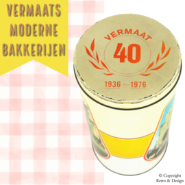 "Vintage Cracker Tin 40 years Vermaat: A Piece of Haarlem History in Style"