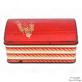 Authentic 1960s Albert Heijn Biscuit Tin with Gold-Colored Decoration – Historical Collectible