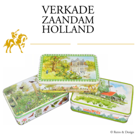 Set van drie vintage blikken trommels voor koekjes of biscuits van Verkade