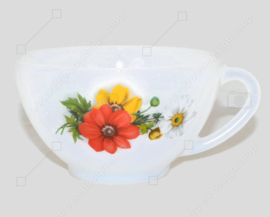 Vintage cup and saucer with pattern "Anemones" by Arcopal France