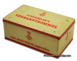 Vintage crémewit met rood, Verbandtrommel voor UTERMÖHLEN