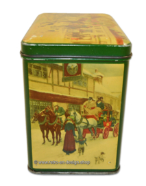 Vintage lata de té por 'De Gruyter' con imágenes de una escena de caza
