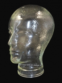 Vintage clear glass Mannequin head 70s
