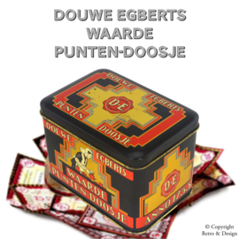 "Die Verzauberung der Vergangenheit: Vintage Douwe Egberts Prämienpunkte-Dose aus dem Jahr 1989"