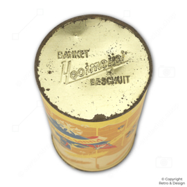 Vintage Hooimeijer Biscuit Tin “Puurt wat duurt” – Nostalgic 1950s Collectible