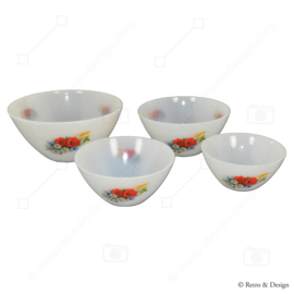 Set van vier Acopal nestschalen met decor Fleurs de Champêtre