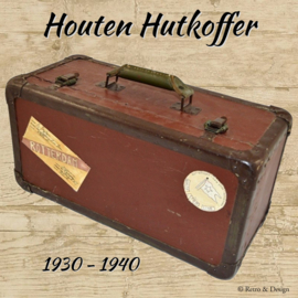 Vintage houten (Hut)Koffer uit de jaren 1930 - 1940