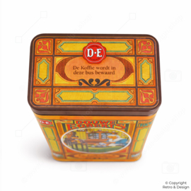Retro Douwe Egberts Koffieblik met Nostalgische Taferelen