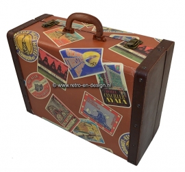 Retro-Koffer mit Aufdruck Urlaubsziele