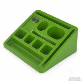 Vintage groene bureau-organizer – Space Age, jaren 70