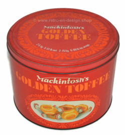 Vintage tin candy drum for Mackintosh's Golden Toffee