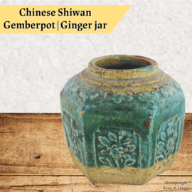 Pot à Gingembre Vintage Shiwan – Céramique Chinoise Émaillée Verte