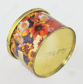 Boîte multicolore avec bouton et décor floral de soucis, marguerites, trèfle rouge et plus par Côte d'Or