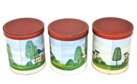 Series of three vintage tins with images of Het Loo, Drakestein and Soestdijk