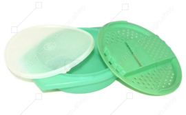 Vintage Tupperware Reibe oder Aufschnittform in Jadegrün mit Deckel