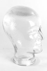 Vintage transparant glazen hoofd uit de jaren '70