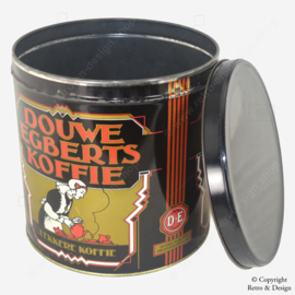 Uniek Groot Rond Vintage Douwe Egberts Koffieblik uit de Jaren 60