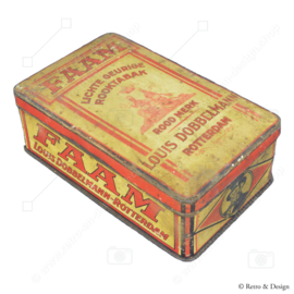 Rectangular vintage tin with hinged lid for Faam smoking tobacco, Rotterdam