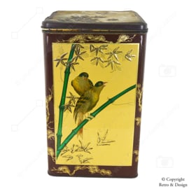 Vintage Tiktak Tea Tin (1939) with Birds on Bamboo – Verblifa