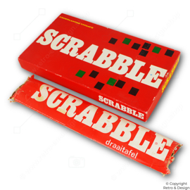 Scrabble Nederlandse Editie 1974 – Compleet met Houten Draaitafel