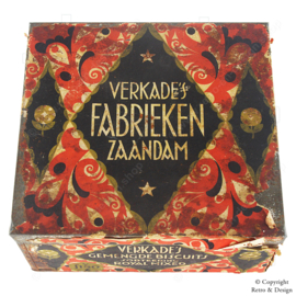 Lata Nostálgica Verkade de 1949 – Lata Rectangular de Exhibición para Galletas Variadas