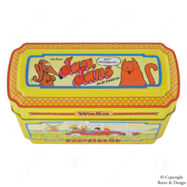 Vintage Storage Tin for WASA Crispbread Featuring Jan, Jans en de Kinderen