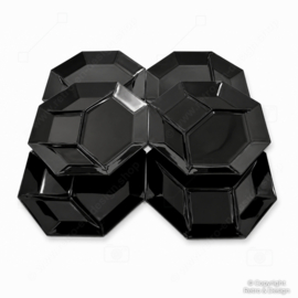 Grillplatte, Fondue teller oder Vorspeisenteller von Arcoroc France, Octime schwarz Ø 25 cm