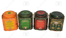 Set of four vintage tea tins for Pickwick Tea by Douwe Egberts