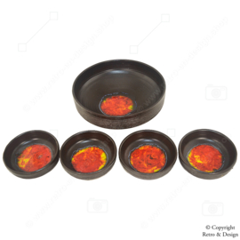 Elegant Vintage Peanut Bowl Set with Lava Decoration – Perfect for Festive Occasions