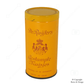 Entdecken Sie Nostalgie: Vintage Dunkelgelbe Dose für De Ruijter's Gestampte Muisjes