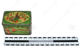 Boîte à cacao vintage rectangulaire avec couvercle à charnière, "Le cacao De Gruyter", marque Vert