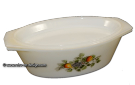 Large oval shaped Arcopal Fruits de France casserole