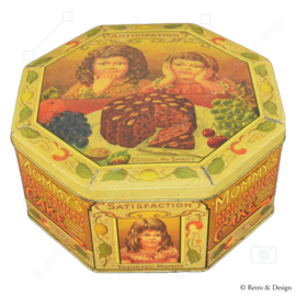 Large vintage octagonal tin for Mommy's Rich Fruity Cake