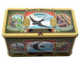 Blechdose für Zwaluw Streichhölzer mit Bildern von verschiedenen Schwalben